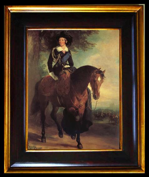 framed  Francis Grant Portrait of Queen Victoria on Horseback, TA091-3
